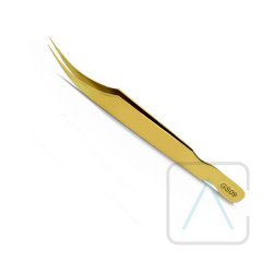 Gebogene Pinzette gold
