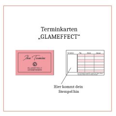 Terminkarten von Glam Effect für die Wimpernliftingbehandlung Terminkarten von Glam Effect für die Wimpernliftingbehandlung